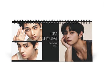 Kalendarz biurkowy TAEHYUNG V BTS 2027 | Kalendarz prezentowy dla fanów K-pop Army BTS, Kalendarz BTS, Kalendarz Taehyung V