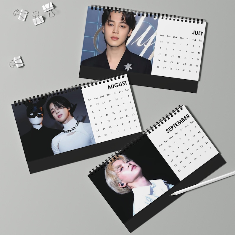 JIMIN BTS Desk Calendar 2027 | K-pop Army Bts Fan Gift Calendar, Bts Calendar, Jimin Calendar image 5