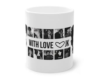 JUNGKOOK BTS mug; Bts Jk mug; ARMY Bts Gift; Kpop Bts Gift; Bts ceramic mug; Kpop Mug With Love Jk