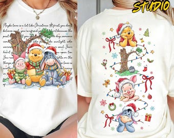 Two Sides Christmas Honey Bear PNG, Xmas Cartoon Bear Friends PNG, Christmas Believe PNG, Holiday Character Shirt Design, Festive Xmas Png