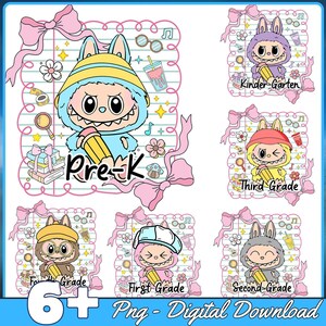Trending Doll Cartoon School Grade Png Bundle, Back To School 1st/2nd/3rd Grade Png, Retro School Designs, Monster Doll Toy Teacher Png