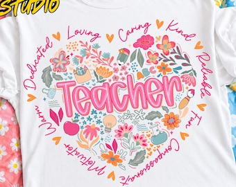 Retro Boho Blumen Lehrer png, Lehrer Wertschätzung, Lehrer Png Sublimation, Lehrer Shirt Png, Frühling Boho Wildblumen Png, Test Tag Png