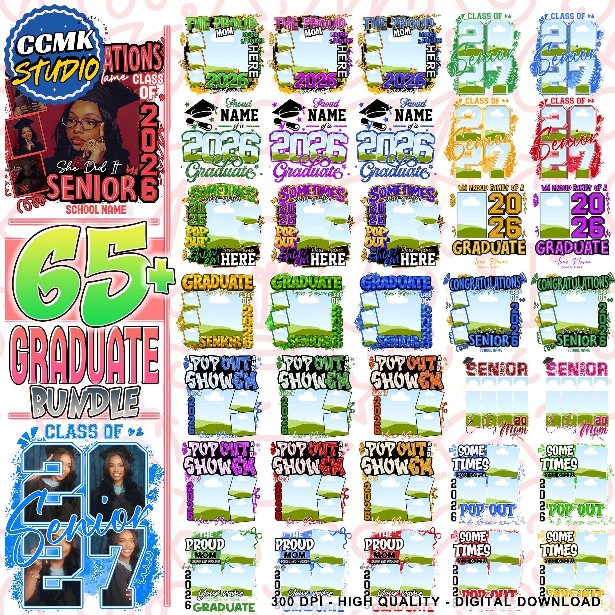 Class Up Designs 65+ Graduate Class of 2026 Template Bundle, Senior T-shirt Designs ...