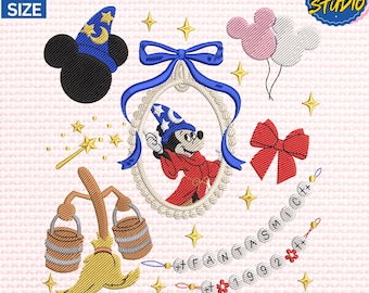Magic Mouse Cartoon Embroidery Design, Magic Kingdom Embroidery Design, Movie Fans Embroidery Design, Instant Download