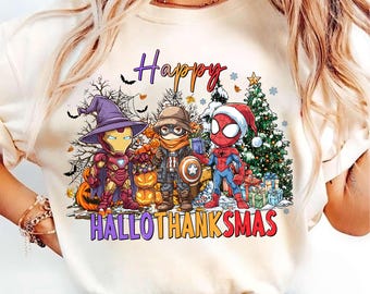 Happy Hallothanksmas Png, Halloween Superhero Png, Thanksgiving Png, Christmas Png, Trendy Christmas Png, Hallothanksmas Png