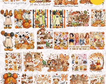 30+ Fall Cartoon Friends Png Bundle, Trendy Fall Movie Characters Png, Pumpkin Spice Png, Thanksgiving Png, Autumn Kids Shirt Png
