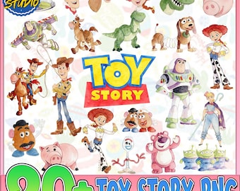 Watercolor Cartoon Toy And Friends Character Png, VHS Cartoon Png, Movie 90s VHS Tapes Png, You've Got A Friend In Me Png, Boy Design Png
