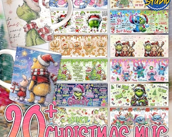 20+ kerstfilm 11oz mok sublimatieontwerp, vakantiefilms mokomslag ontwerp png, cartoon vrienden kerstmis 11oz mokomslag png
