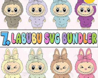 Monster Cartoon Character Svg Png Bundle, Funny Cartoon Png, Perfect Gift for Kids, Coquette Bow Png, Cute Doll For Kids Girls Png