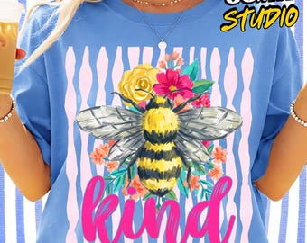Be Kind Png, Kindness Striped Mental Health Shirt Design, Preppy Summer Bee Sublimation, Everyday Women Positivity