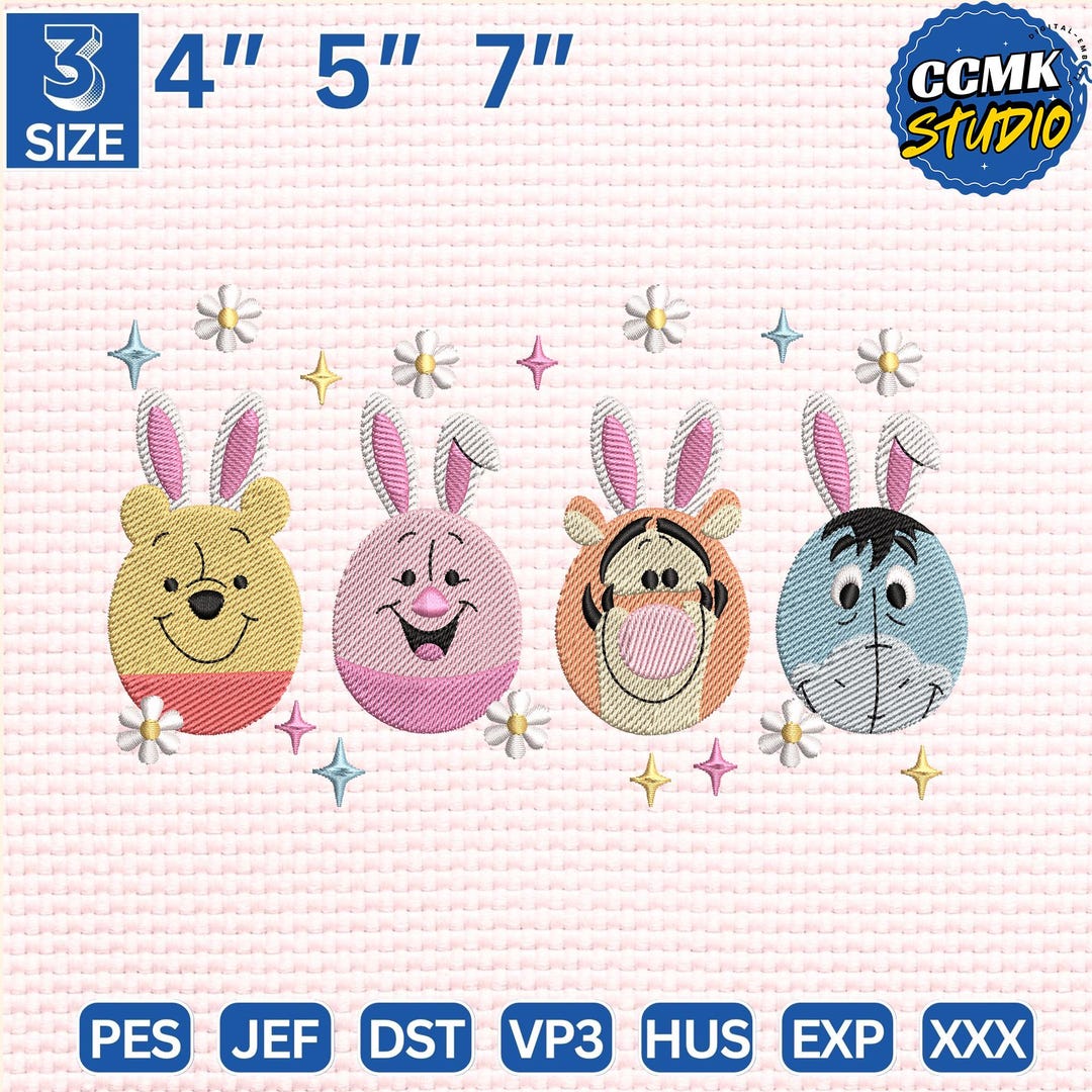 Egghead Designs Happy Easter Day Embroidery Design, Easter Cartoon Eggs Embroidery ...