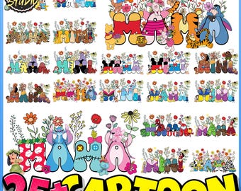 25+ Mama Mini Princess Cartoon Movie PNG, Mama Car Bear Toy Png, Family Vacation Png, Gift For Mom Png, Mother's Day Png