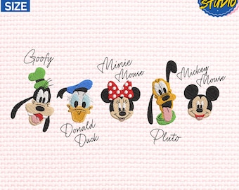 Magical Land Embroidery Design, Cartoon Mouse And Friends Embroidery Design, Signatures Cartoon Mouse Embroidery Design, Instant Download