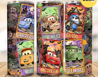 Halloween Race Car Tumbler Png, Kids Cartoon Racing 20oz Skinny Tumbler Wrap, Truck Halloween Png, Cartoon Fall Png, Halloween Png