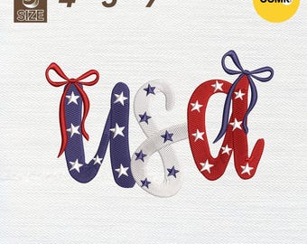 Coquette Usa Embroidery Design, 4th Of July Embroidery Design, Machine Embroidery Design, 3 Sizes, Instant Download