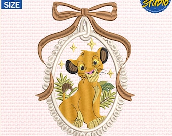 Magical Land Embroidery Design, Lion Sublimation Embroidery Design, Cartoon Mirror Bow Embroidery Design, Instant Download