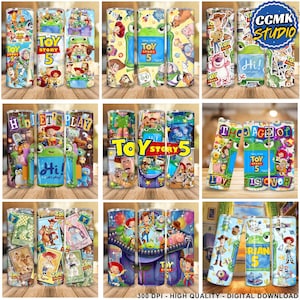 Paket Trendig Leksaksfilm 5 Karaktärer 20oz Tumbler Wrap, Story Friends Toys Akvarell Tumbler Sublimering, You've Got a Friend in Me Wrap