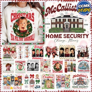 May include: A cream-coloured sweatshirt with the text "Merry Christmas Ya Filthy Animal!" in red and green. The design features a child's face inside a Christmas wreath. Additional graphics include images from the movie "Home Alone."