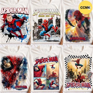 6 Spider Cartoon Bundle Png, Superhero Cartoon Png, Comic Book Hero Png, Action Comic Design, New Movie Superhero Png, New Day Comic Art Png