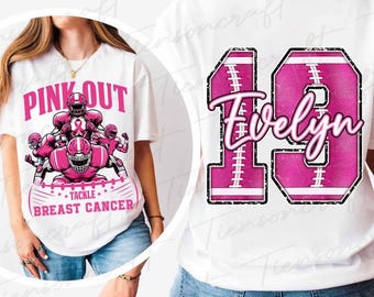 Custom Breast Cancer Football Pink Out Png, Personalize Sport Breast Cancer Png, Pink Ribbon Png, American Football Png, Digital Design