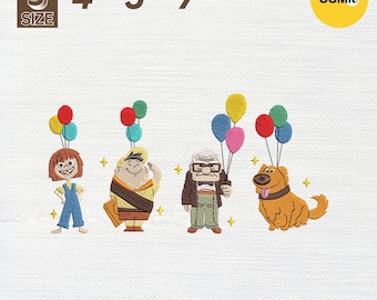 Big Balloon Movie Embroidery Design, Magic Kingdom Embroidery Design, Movie Fest Embroidery Design, Instant Download