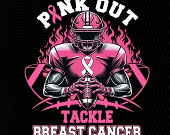 Tackle Breast Cancer Png, Football Breast Cancer Png, Sport Pink Out Png, American Football Pink Ribbon Png, Breast Cancer Awareness Png