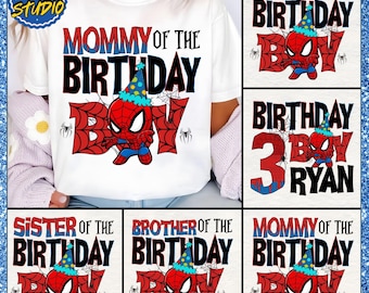 PNG personalizado de aniversário do Homem-Aranha, PNG de aniversário em família com tema do Homem-Aranha, PNG de aniversário moderno para menino, PNG de aniversário do Homem-Aranha, PNG de aniversário de herói para menino