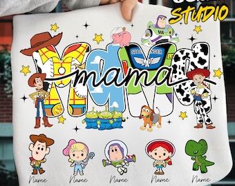 Custom Mama Toy Png, Mama Cartoon Png, Personalized Kid Name Png, Custom Mothers Day Png, Mother's Day Png, Cartoon Mama Png
