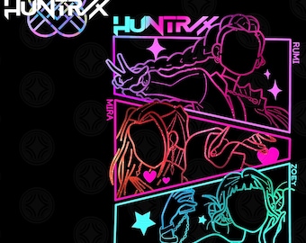 Huntrix Girls Png, Kpop Demon Hunters Png, Vintage Huntrix Png, Huntrix Fan Png Gift, Rumi Zoey Mira Graphic Png, Kpop Huntrix