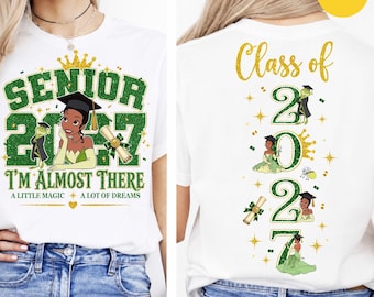 Senior 2026 Frog Graduation PNG, Two Sides Princess Frog Design, I'm Almost There Frog Prince Sublimation, Senior Shirt Digital Download
