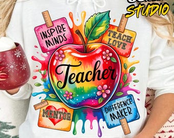 Teacher Png, Teaching Shirt PNG, Happy Teacher Appreciation Tshirt Design, Back To School PNG, Last Day Of School Png, Teacher Life Png