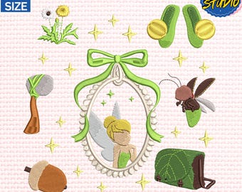 魔法の国の刺繍デザイン、妖精の少女の魔法の刺繍デザイン、漫画の鏡の弓の刺繍デザイン、すぐにダウンロードできます