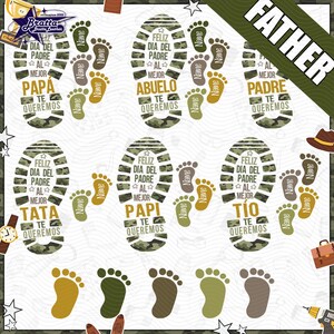 お父さんと子供の足跡入り名前（Png）、お父さんと子供のカスタム名入りシャツ（Png）、お父さんと子供（Png）、最高のお父さん（Png）、お父さんシャツ（Png）