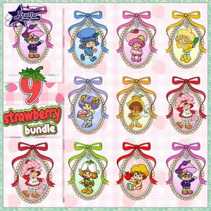 Bundle petite fille douce aux baies dessin animé enfants PNG, fraise coquette png, petite fille douce baies dessin animé enfants PNG, personnages fraises et amis