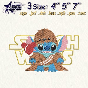 Magical Land Embroidery Design, Star Movie Cartoon Embroidery Design, Cartoon Blue Monster Embroidery Design, Instant Download