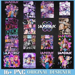 HUNTRIX Kpop Demon Hunters-bundel png, Kpop Idol Group-bundel png, Mira Png, Rumi Png, Joy Png, cadeau voor Huntrix-fans, instant downloads