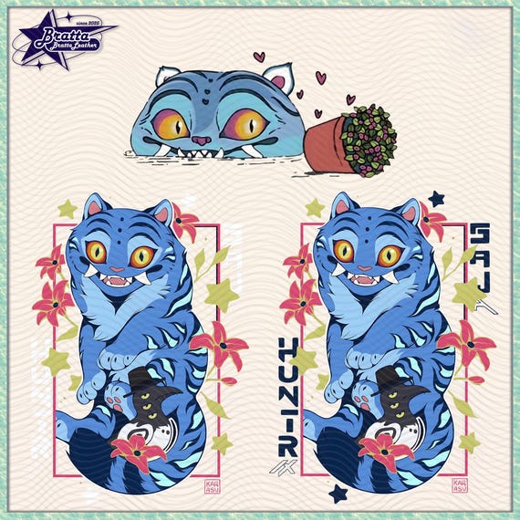 Demon Hunter Tiger Png, Merch Kpop Png, Hunters Tiger fan, Derpy the Tiger And Bird Demon Hunter Tiger Png, Kpop Demon Hunters Png