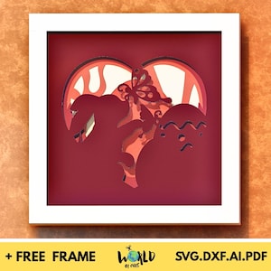 Arquivos de corte SVG de caixa de sombra de COELHO DA PÁSCOA 3D Lightbox svg para Cricut e Silouhette Modelo svg de caixa de sombra de animal de corte de papel multicamadas.