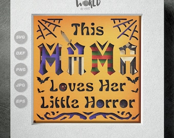 Halloween MAMA Shadow Box SVG: file Cricut in carta tagliata 3D (download digitale)