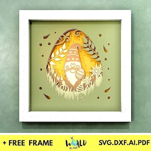 3D Easter Egg shadow box svg Easter paper cut light box cricut files 3D Easter shadow box layered cardstock svg for Cricut, for Silhouette