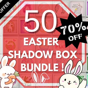 Jour de Pâques Shadow Box Bundle 3D SVG, fichiers de découpe 3D Shadow Box Bundle SVG, modèle en couches pour Cricut, meilleurs fichiers 3D Shadow Box.