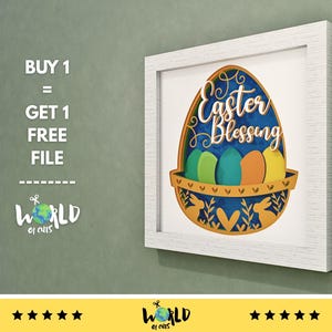 3D Easter Eggs shadow box svg Easter paper cut light box cricut files 3D Easter shadow box layered cardstock svg for Cricut, for Silhouette