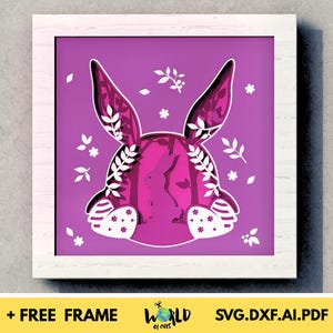 Mignon Pâques 3D Shadow Box svg, papier découpé Joyeuses Pâques SVG, Pâques Shadowbox, Shadow Box religieux, fichiers pour Cricut avec instructions faciles