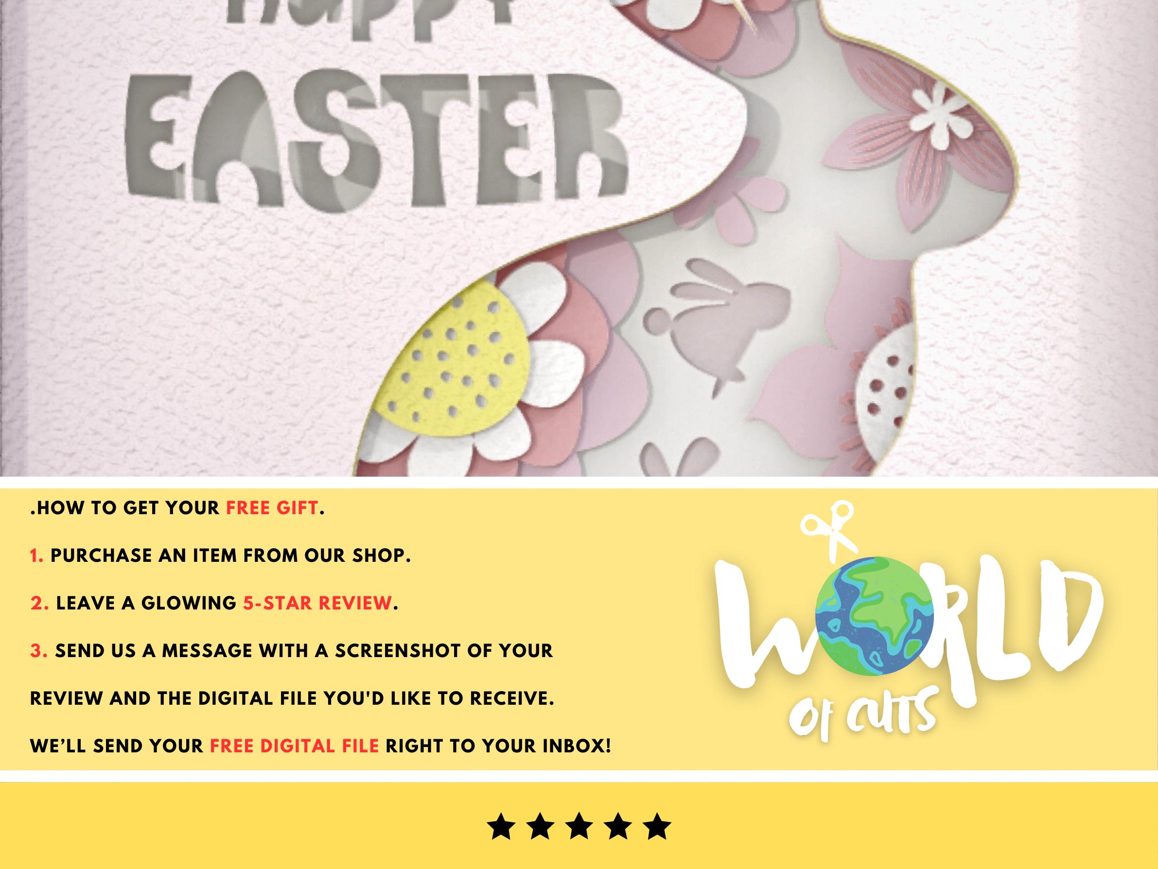 Bunny Easter 3D Shadow Box SVG Rabbit Paper Cut Light Box Cricut Files ...