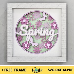 3D Frühling Schattenbox SVG, Ostern Schattenbox SVG, Kirschblüten Floral Layered Papier Kunst Dateien, Für Cricut, Für Silhouette