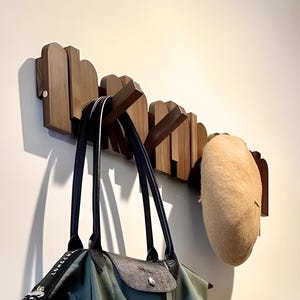 Solid Wood Piano Coat Rack, Midcentury Modern Coat Hanger, Piano Key Hooks, Piano Key Coat Rack, Walnut Wood Wall Mounted Coat Hanger