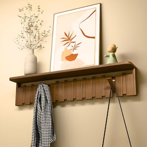 Wood Piano Coat Rack Shelf, Wall Mounted Coat Hanger With Shelf, Wooden Piano Key Hooks, Piano Key Coat Hanger, Entryway Wall Organizer