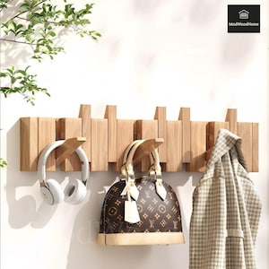Wood Piano Coat Rack, Piano Key Coat Hanger, Wall Mounted Coat Hanger, Unique Coat Towel Hat Rack, Flip Down Hook Rack, Magnetic Hook Rack