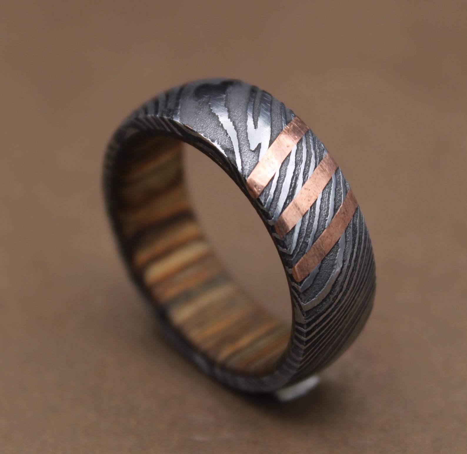 Damascus steel ring
