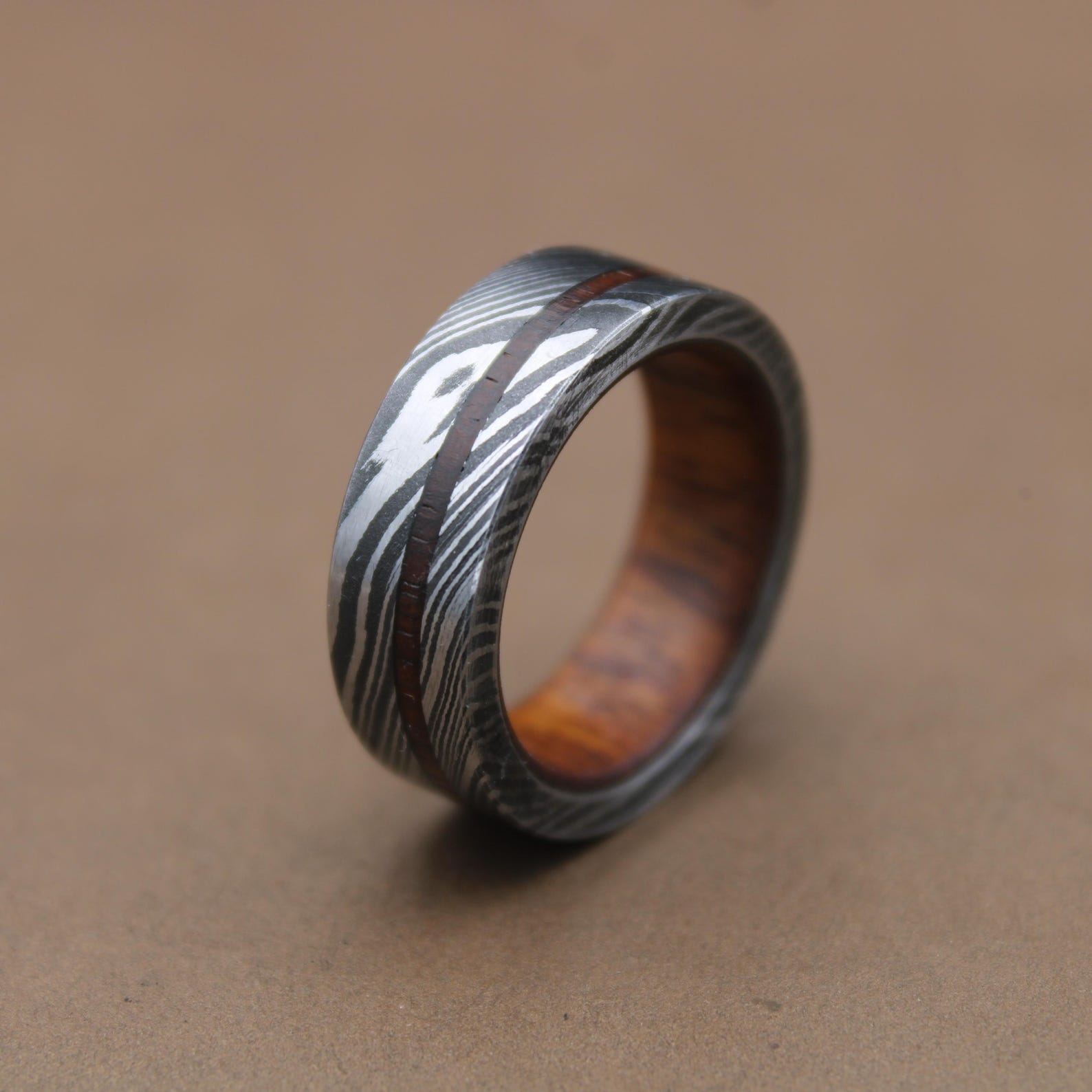 Damascus steel ring